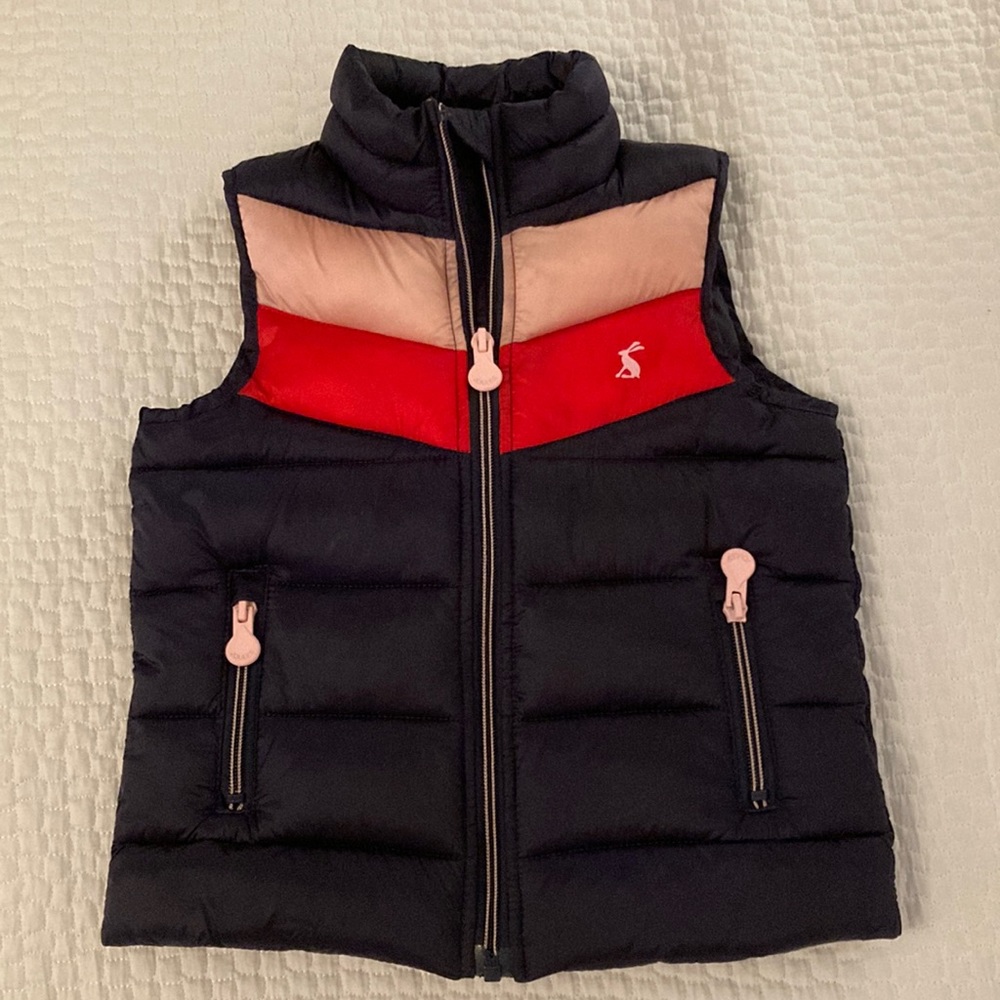 Joules Navy, Pink and Coral Girls vest size 3